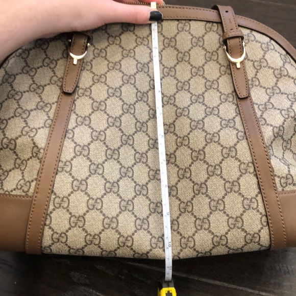 Brand New Gucci Monogram Tote with Beige Leather - Picture 16 of 16